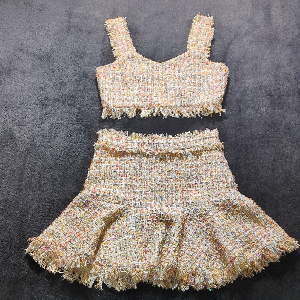 Elliatt Multicolor Tweed Mini Dress